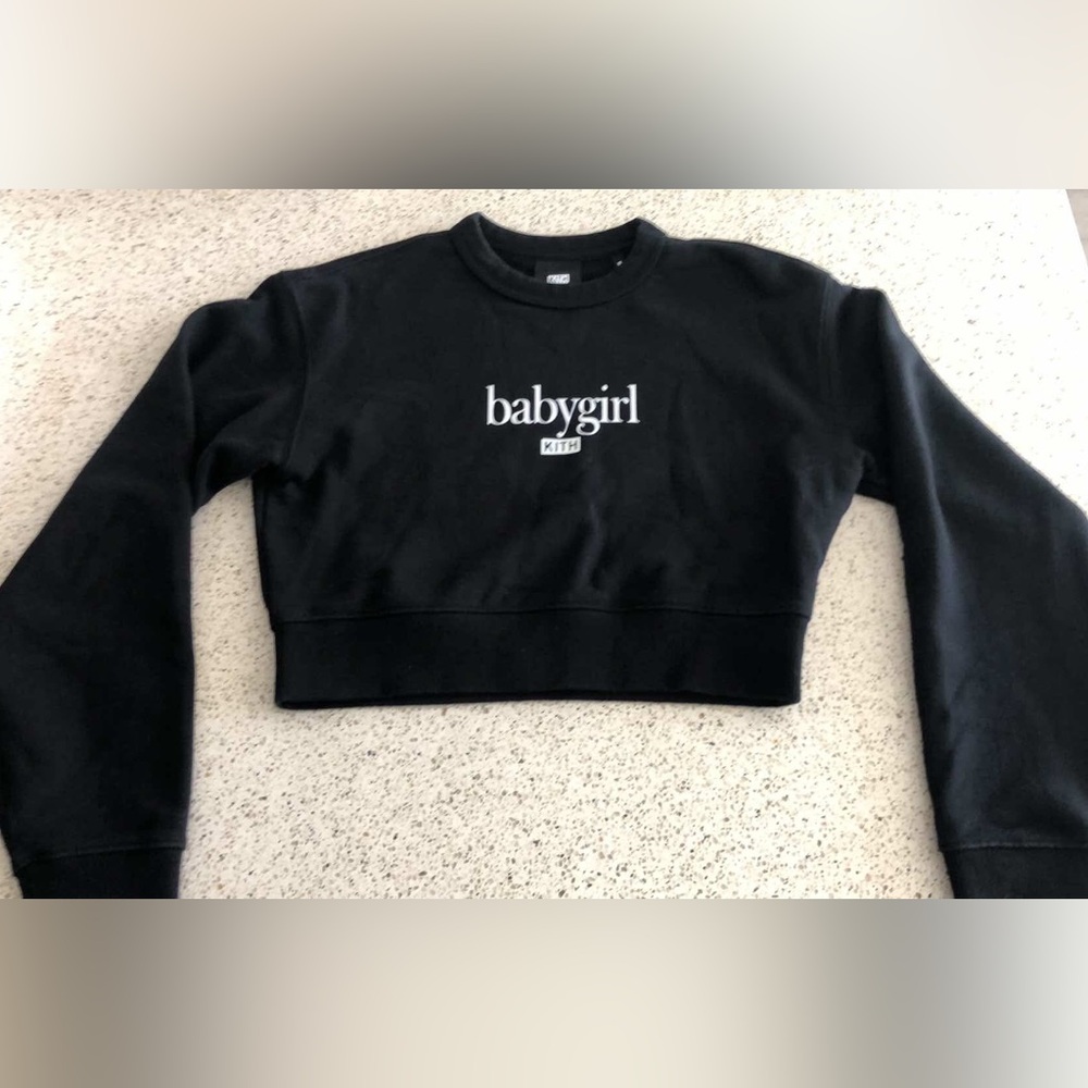 Kith x Aaliyah Black Cropped Sweatshirt